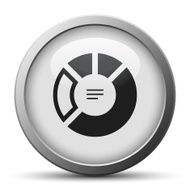 Donut Chart icon on a silver button N2