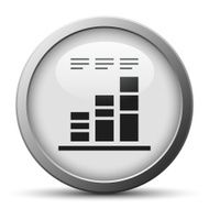 Bar Graph icon on a silver button N5
