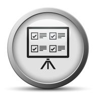 Projection Screen icon on a silver button N2