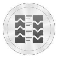 Flowchart icon on a round button N40