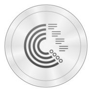 Radial Bar Chart icon on a round button N4