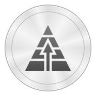 Pyramid icon on a round button N8