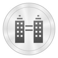 Office Building icon on a round button N13