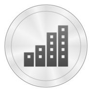 Apartment Building icon on a round button N22