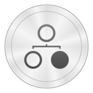 Flowchart icon on a round button N43