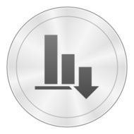 Bar Graph icon on a round button N47