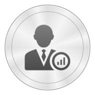 Businessman icon on a round button N42