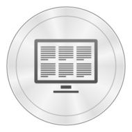 Computer Monitor icon on a round button N13