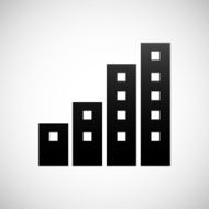 Apartment Building icon on a white background N16