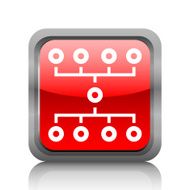 Flowchart icon on a square button N23