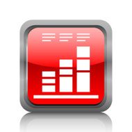 Bar Graph icon on a square button N23