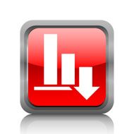 Bar Graph icon on a square button N24