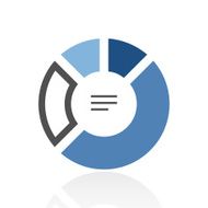 Donut Chart icon on a white background N9