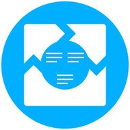 Chevron Chart icon on a round button N27