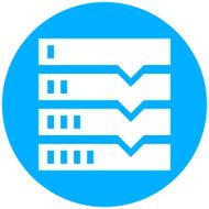 Flowchart icon on a round button N45
