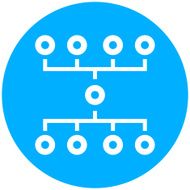 Flowchart icon on a round button N46
