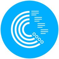 Radial Bar Chart icon on a round button N5