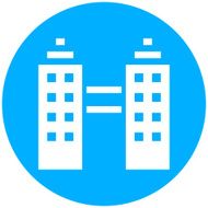 Office Building icon on a round button N14