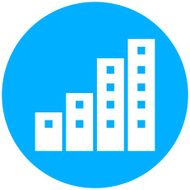 Apartment Building icon on a round button N23