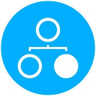 Flowchart icon on a round button N47