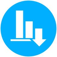 Bar Graph icon on a round button N50