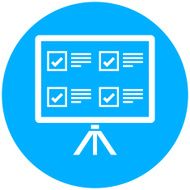 Projection Screen icon on a round button N14