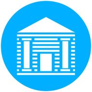 Bank icon on a round button N23