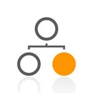 Flowchart icon on a white background N35