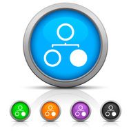 Flowchart icon on round buttons N14