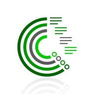 Radial Bar Chart icon on a white background N6