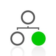 Flowchart icon on a white background N43