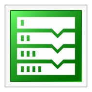Flowchart icon on a square button N26