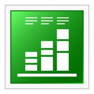 Bar Graph icon on a square button N26