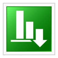 Bar Graph icon on a square button N27