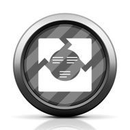 Chevron Chart icon on a round button N29