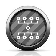 Flowchart icon on a round button N50