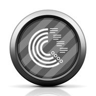 Radial Bar Chart icon on a round button N6