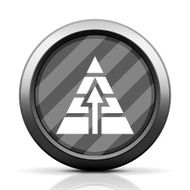 Pyramid icon on a round button N12