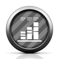 Bar Graph icon on a round button N52