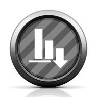 Bar Graph icon on a round button N53