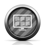Computer Monitor icon on a round button N15