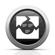 Chevron Chart icon on a round button N31