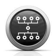 Flowchart icon on a round button N54
