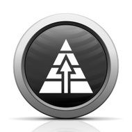 Pyramid icon on a round button N14