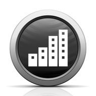 Apartment Building icon on a round button N25