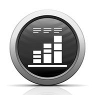 Bar Graph icon on a round button N54