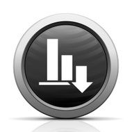 Bar Graph icon on a round button N55