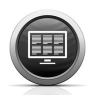 Computer Monitor icon on a round button N16