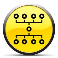 Flowchart icon on a round button N58