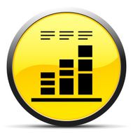 Bar Graph icon on a round button N57